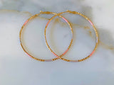 Large Tricolor Gold Plated Diamond Cut Hoops