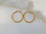 Gold Plated Thinner Tube Hoops In 3 Size Options