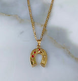 Gold Plated Lucky Horseshoe Necklace