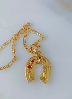 Gold Plated Lucky Horseshoe Necklace