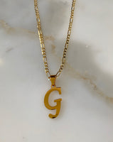 Small White Or Yellow Gold Plated Initial Necklace
