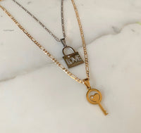 Stackable Lock And Key Necklaces Sold As Set Or separately