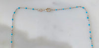 White Gold Plated Turquoise Color Bead Chain