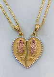Tricolor Mary Breakable Heart With Two Chains