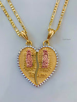 Tricolor Mary Breakable Heart With Two Chains