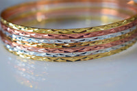 Tricolor Gold Plated 7 Bangle set
