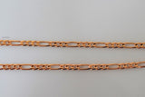 Medium Width Rose Gold Plated Figaro Chains In Multiple Lengths
