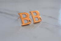 Gold Plated Initial Earrings- Has Optional Matching Necklace