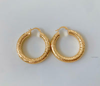 Gold Dipped Diamond Cut Tube Hoops Available In 3 Sizes