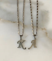 Small White Or Yellow Gold Plated Initial Necklace