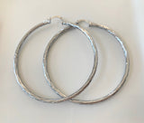 Silver Detailed Hoops