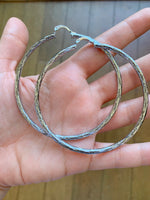 Silver Detailed Hoops